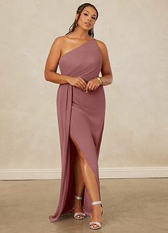 Christian Siriano Bridal for Azazie 1003 Bridesmaid Dresses Desert Rose Sheath One Shoulder Chiffon Dress image8