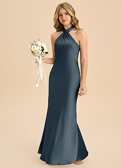 Azazie Chickie Junior Etui Plissee Stretch-Satin Kleid Zwielichtviolett image4