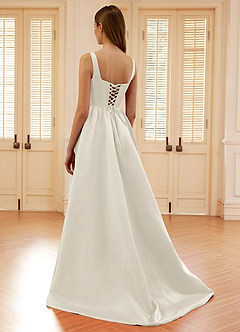 Blakellya Ivoor A-lijn baleinen korset galajurk image7