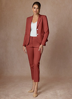 front Whitney Terakota Kombinezon Ze Spodniami Typu Cropped Ze Stretchem I Strukturą