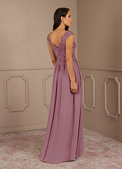 Azazie Amethyst Mother of the Bride Dresses Vintage Mauve A-Line V-Neck Sequins Chiffon Dress image5