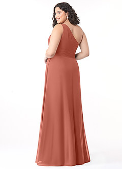 Azazie Dallas Jurken voor bruidsmeisjes Jurk van Chiffon met A-Lijn One-Shoulder Klei image6