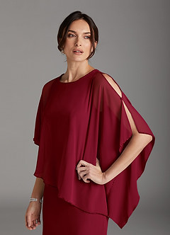 Azazie Sparrow Mother of the Bride Dresses Burgundy Sheath Sequins Chiffon Dress image9