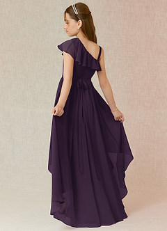 Azazie Mango Junior Plum A-Line Ruched Chiffon Dress image1