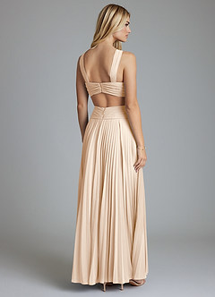 Azazie Hosanna Bridesmaid Dresses White Alabaster A-Line Pleated Chiffon Dress image3