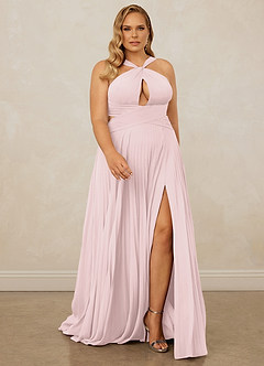 Christian Siriano Bridal for Azazie 1009 Bridesmaid Dresses Blushing Pink A-Line Pleated Chiffon Dress image9