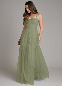 Azazie Teagan Bridesmaid Dresses Pistachio A-Line Sweetheart Neckline Tulle Dress image1