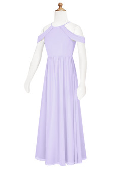 Azazie Seneca Junior Lilac A-Line Off the Shoulder Chiffon Dress image8