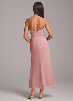 Azazie Saige Bridesmaid Dresses Dusty Rose Sheath Off the Shoulder Chiffon Convertible Dress image8