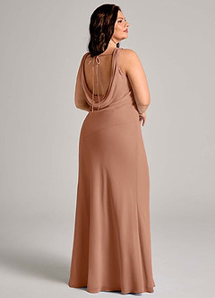 Azazie Rylina Vestidos de damas de honor Vestido de Bronceador de Gasa de Corte Sirena con Plisado image11