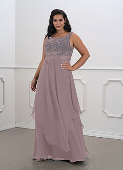 Azazie Xella Mother of the Bride Dresses Dusk A-Line Lace Chiffon Dress image7