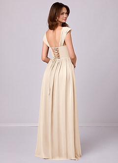 Barbie ♥ Azazie Bridesmaid Dresses White Alabaster A-Line Corset Chiffon Dress image9