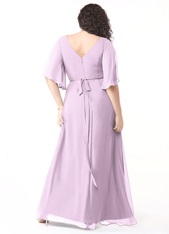 Azazie Cierra Bridesmaid Dresses Frosted Lilac A-Line V-Neck Chiffon Dress image10