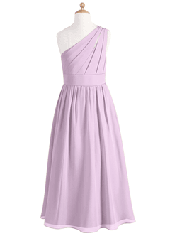 Azazie Molly Junior Amethyst A-Line Pleated Chiffon Dress image7