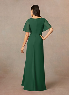Azazie Rain Abiti per la Madre della Sposa Abito Tubino in Chiffon Perline Verde Scuro image11