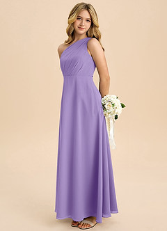 Azazie Phaedra Junior Tahiti A-Line Pleated Chiffon Dress image1