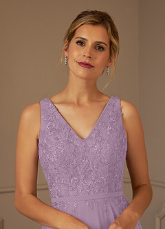 Azazie Joules vestidos de madre de la novia Vestido de Glicinia de Gasa de Corte En A con Lentejuela image6