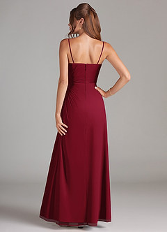 Azazie Aliani Bridesmaid Dresses Burgundy Sheath Strapless Chiffon Convertible Dress image3