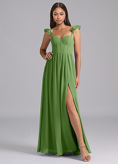 Azazie Denisse Suknie dla druhen Linia A Marszczony Szyfon Do ziemi Sukienka image5