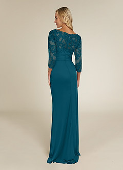 Azazie Alisondra Mother of the Bride Dresses Ink Blue Sheath Scoop Lace Lace Dress image4