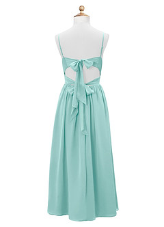 Azazie Zeya Junior Aqua A-Line Chiffon Dress image8
