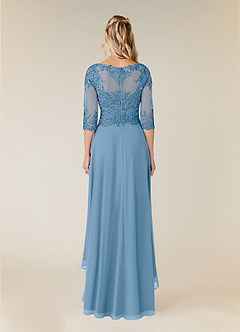 Azazie Monza Kleider für die Brautmutter A-Linie Spitze Chiffon Kleid Stahlblau image3