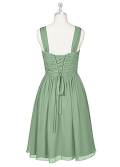 Azazie Angie Bridesmaid Dresses Matcha A-Line Corset Chiffon Dress image8