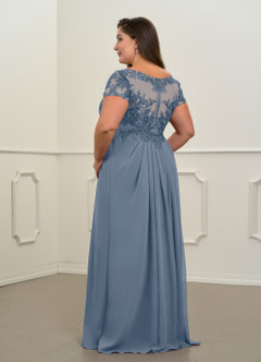 Azazie Dunja Mother of the Bride Dresses Twilight A-Line V-Neck Lace Chiffon Dress image12