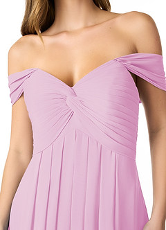 Azazie Kaitlynn Bridesmaid Dresses Candy Pink Empire Ruched Chiffon Convertible Dress image5