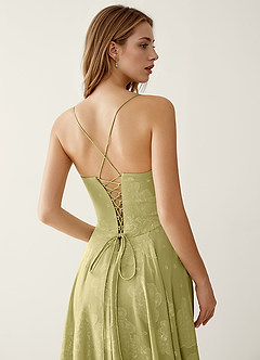Clementigtle Celadon Embossed Clipped Jacquard Prom Dress image6