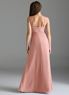 Azazie Leo Junior Cabernet Mermaid Pleated Chiffon Dress image2