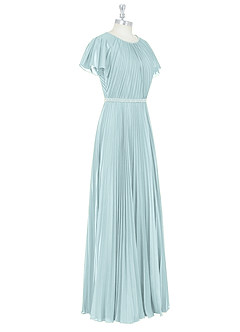 Azazie Kara Bescheidene Brautjungfernkleider A-Linie Plissee Chiffon Bodenlänge Kleid image15