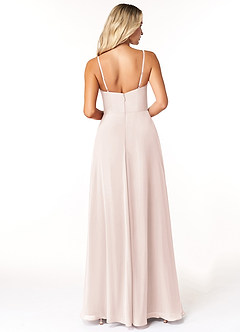 Azazie Moira Suknie dla druhen Linia A z kieszeniami Szyfon Do ziemi Sukienka image3