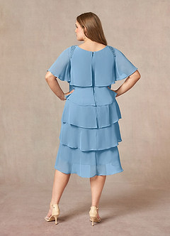 Azazie Rita Mother of the Bride Dresses Steel Blue A-Line Scoop Beaded Chiffon Dress image7