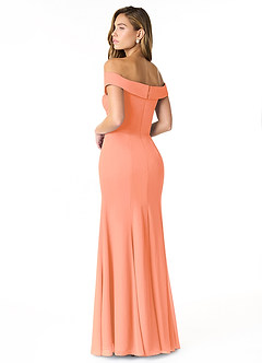 Azazie Lecia Vestidos de damas de honor Vestido de Atardecer de Gasa de Imperio Convertible con Plisado fuera del hombro image4