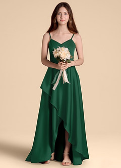 Azazie Prisha Junior Klä av A-Line i Stretch Satin Plisserad image6