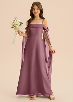 Azazie Moana Junior Amethyst A-Line Pleated Chiffon Dress image4