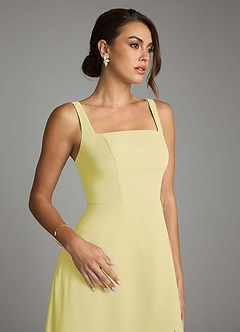 Azazie Debra Bridesmaid Dresses Lemon Sorbet A-Line with Pockets Chiffon Convertible Dress image3
