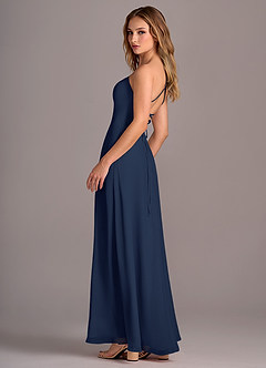 Azazie Mei Bridesmaid Dresses Dark Navy A-Line Chiffon Dress image5