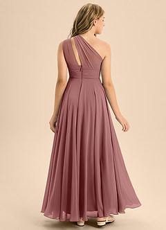Azazie Charlize Junior Desert Rose A-Line Pleated Chiffon Dress image2