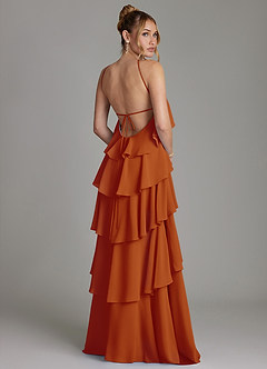 Azazie Deena Bridesmaid Dresses Paprika A-Line Ruched Chiffon Dress image2