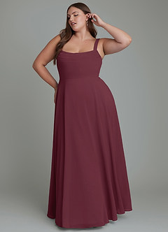Azazie Shaude Bridesmaid Dresses Cabernet A-Line Pleated Chiffon Dress image8