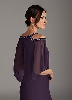 Azazie Junibee Mother of the Bride Dresses Plum Sheath Sequins Mesh Dress image5
