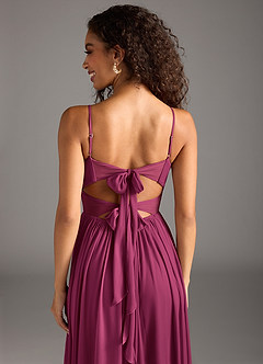 Azazie Zeya Bridesmaid Dresses Mulberry A-Line Pleated Mesh Dress image8