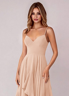 Azazie Zaina Bridesmaid Dresses English Rose A-Line Chiffon Dress image2