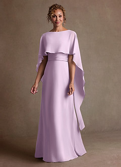 Azazie Marilla Moeder van de bruid jurken A-Lijn Jurk van Chiffon Geplooid Frosted Lila image4