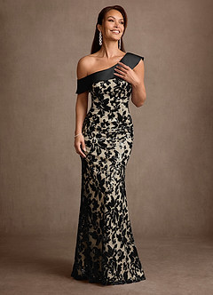 Azazie Colbie Abiti per la Madre della Sposa Abito Tubino in Paillettes/Lustrini Nero image3