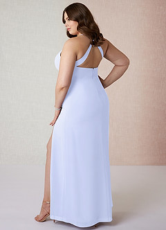 Azazie Manila Bridesmaid Dresses Lavender Sheath V-Neck Chiffon Dress image10