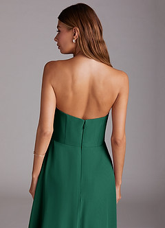 Azazie Wren Bridesmaid Dresses Emerald A-Line Strapless Chiffon Dress image8
