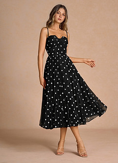 Lyanna Black White Pleated Mini Dress image3